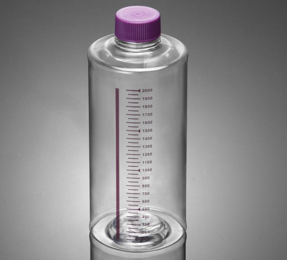 Roller bottle 2000 ml, Treated surface, with plug seal cap